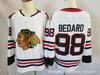 NHL Eishockeytrikot Blackhawks Teamtrikot 98# BEDARD Herren Größe 86 gesticktes Hockeytrikot grenzüberschreitender Großhandel
