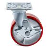 4 Pack 6 x 2 Inch Caster Wheels 2 Rigid and 2 Swivel Casters with Side Brake Polyurethane Iron Core Plate 1000LBS Capacity Per Wheel