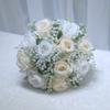 Rose Bridal Bouquet Artificial Silk Flower Eco-Friendly Ball Shape Wedding Graduation Decoration Handheld Romantic Bouquet