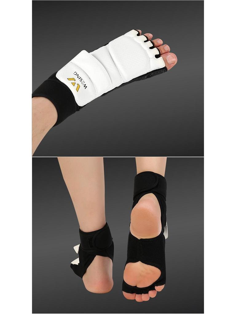 Jiuri Mountain Taekwondo Half-Finger Gloves & Instep Protectors for Competition and Training - White