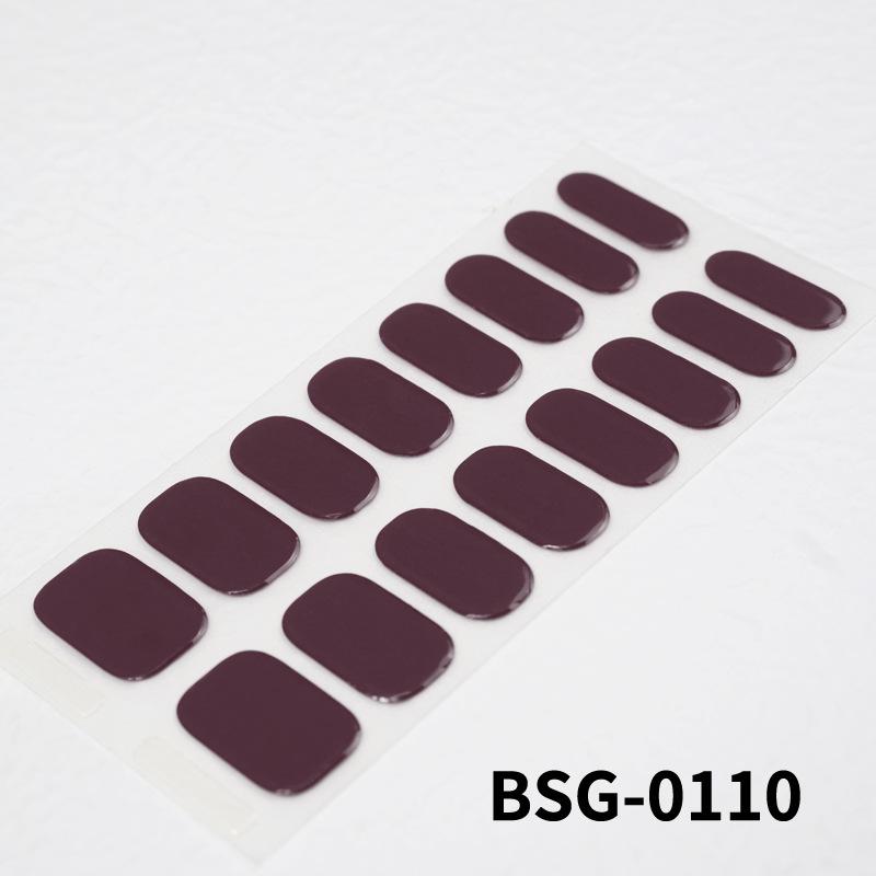 Nail Sticker Waterproof Lasting Stereoscopic Light Therapy Semi-curing Solid Color Japan and South Korea Gel Nail Sticker Nail Jewelry
