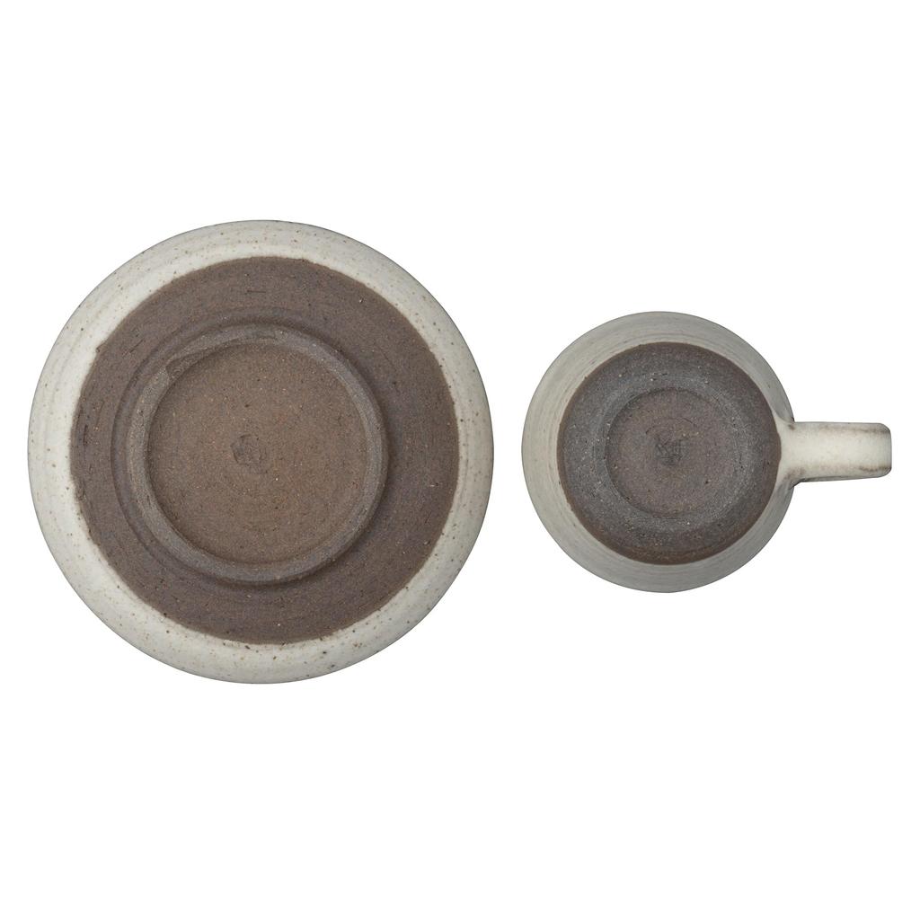 Marui Seito Shigaraki Ware Hechimon Demitasse Cup and Saucer, 100ml Capacity, White, Hakumai, MR-3-4039