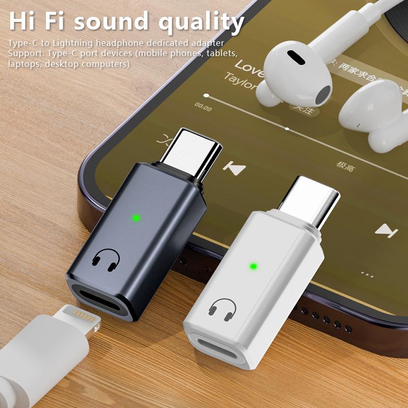 Type-C Wired Earphone Audio Aux Adapter For Lightning For Iphone For Ipad For Macbook Laptop Wired Headset Converter Otg