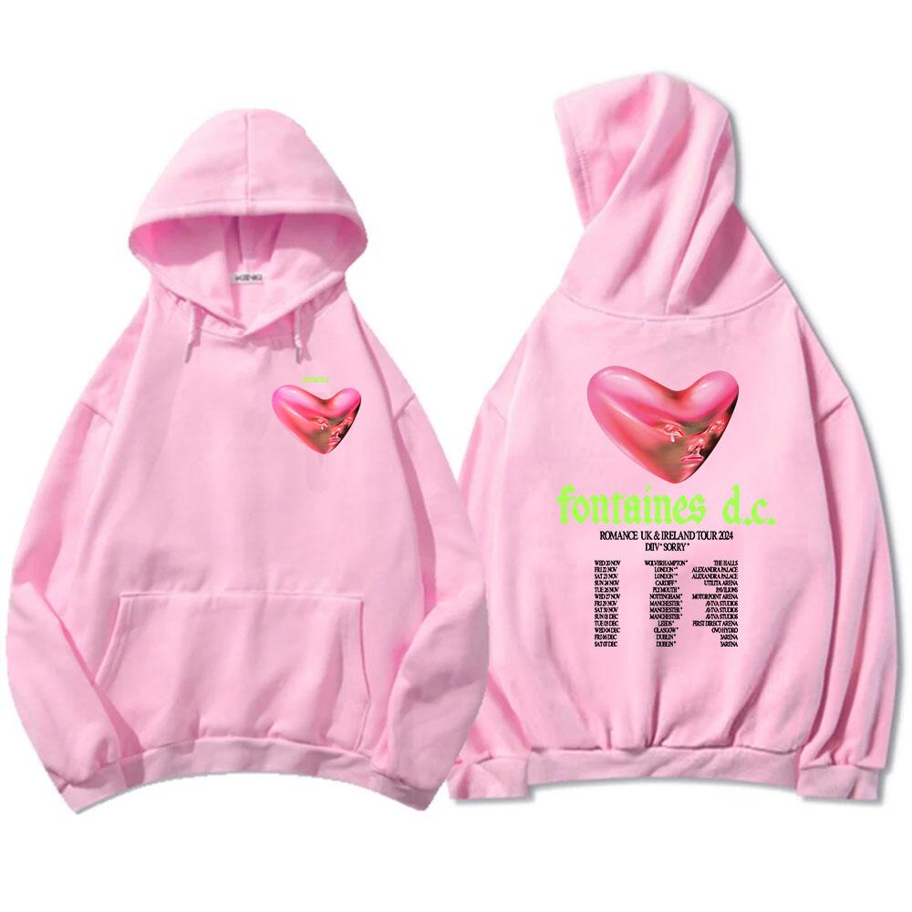 Fontaines DC Romance Mikiny s kapucí Zimní Pánské Dámské Mikiny s kapucí Grafické Oblečení Heavy Mental Style Unisex Streetwear Tisk Top