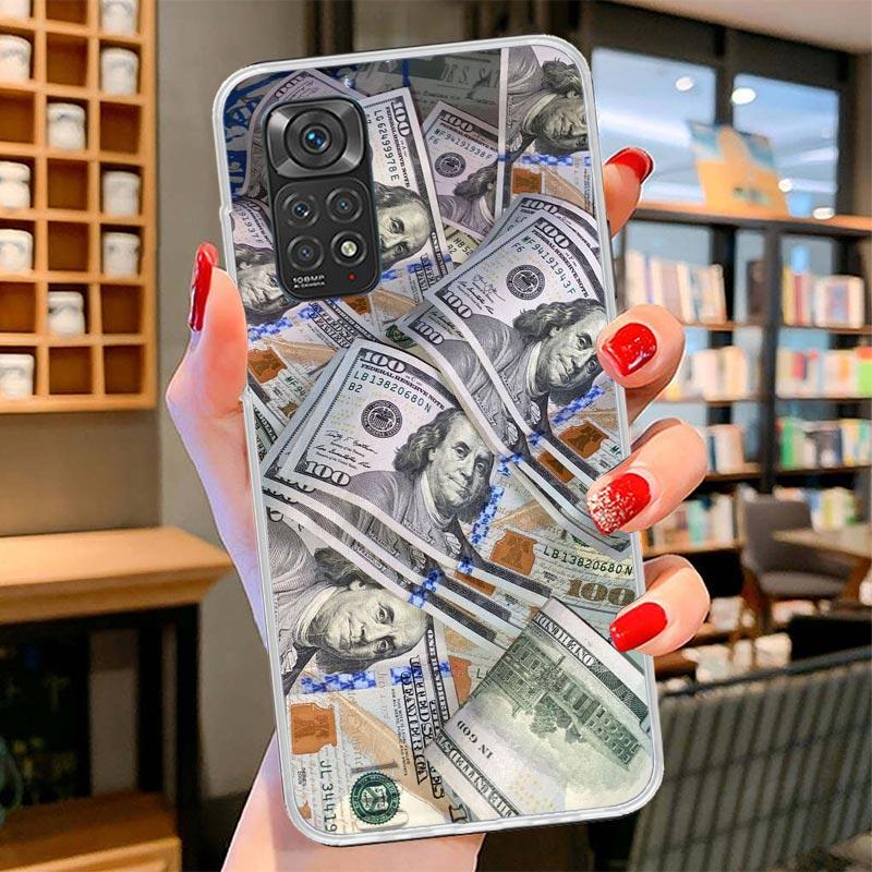 Banknote Dollar Cash Money Cover Phone Case For Xiaomi Redmi Note 15 14 13 12 11 10 Pro Plus 14S 12S 11S 11T 11E 10S Soft Fundas
