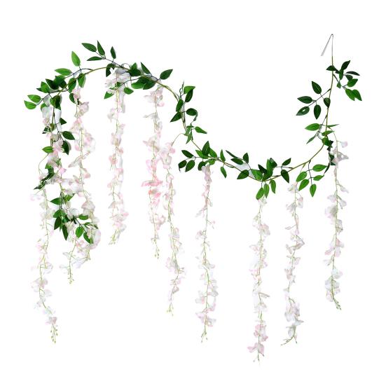 Simulated Wisteria Flowers Faux Weeping Plant with Flowers Artificial Flowering Wisteria Vine for Garland Wedding Arch Wall Decor