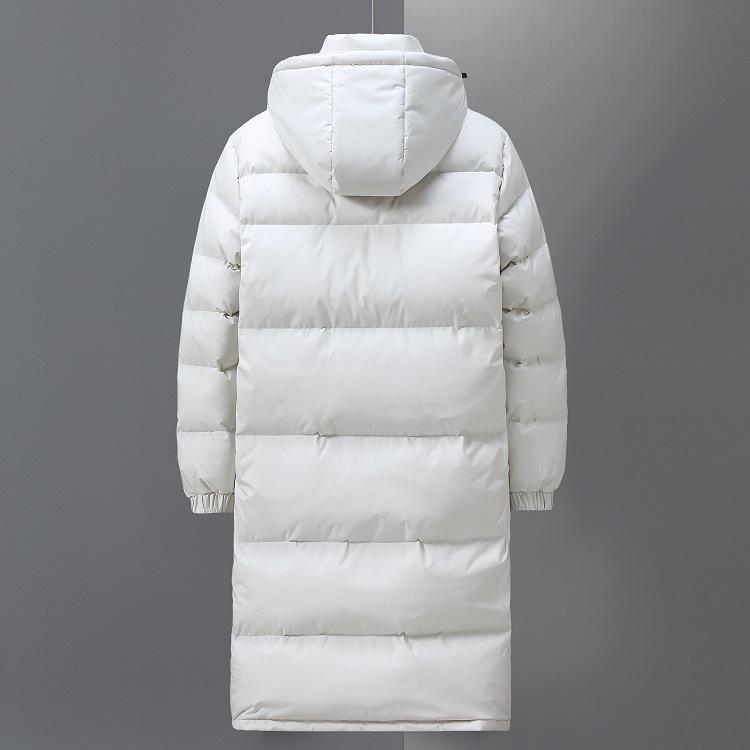 Chaqueta de plumón Chaqueta con capucha de plumón de pato blanco para invierno hasta la rodilla para hombre