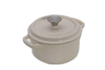 Garnek Żeliwny Tierra 24cm 4L kremowy NOIS