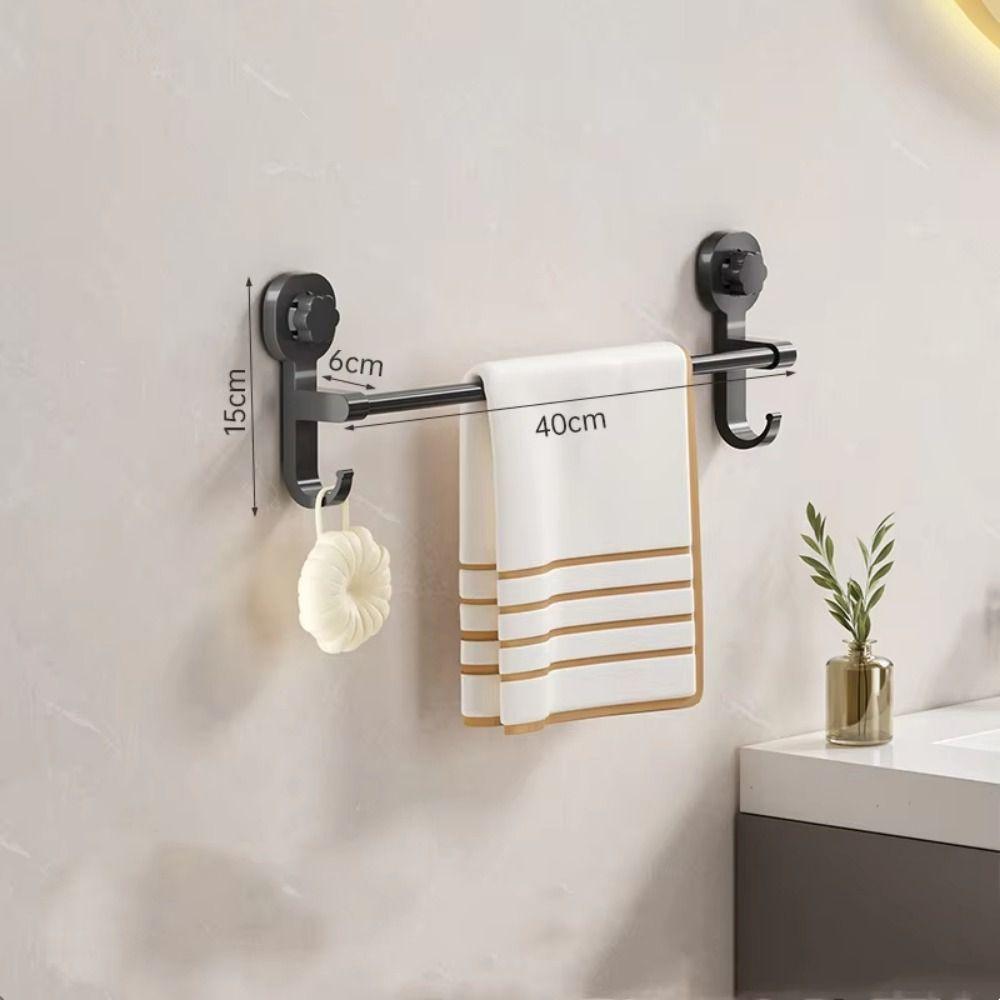 Punching-Free Suction Cup Towel Holder Wall-mounted Hanging Hand Towel Bar Bathroom Towel Rod Home