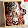 Halloween Pearl Painting Set Elegant Rose Woman 5D DIY Pearl Art Home Bedroom Wall Decor Handmade Gift Creative Craft Mural