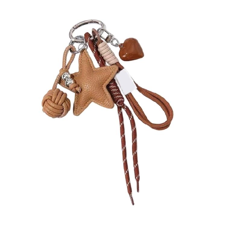 Creative Leather Star and Heart Keychain Gift Ideas for Birthdays Holidays Unique Bag Ornament
