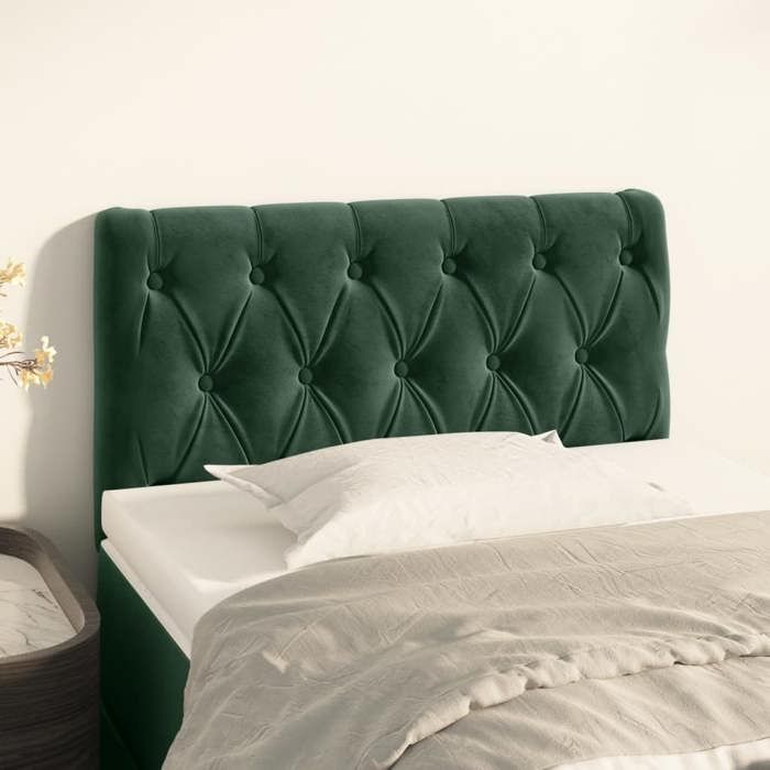 VidaXL Tête de Lit Meuble de Chambre à Coucher Accessoire de Lit Simple Tête de Cadre de Lit Intérieur Vert Foncé 80x7x78/88 346309