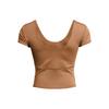 Under Armour Ua Meridian Solid Color Crew Neck Short Sleeve T-Shirt Women Tops Khaki 1379156-253