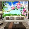 European Garden Mural Balcony Grass Rose Scenery Wall Painting Bedroom Living Room Home Decor 3d Wallpaper Fresco
