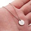 Personalized European Style Stainless Steel Round Pendant Necklace for Couples & Best Friends with Etched English Letters