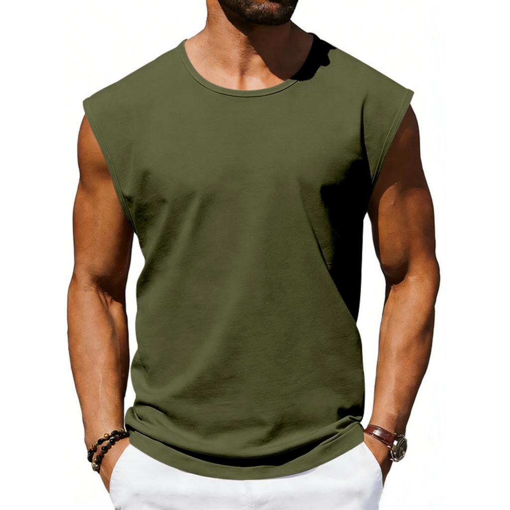 Herren Rundhals Ärmellos Locker Atmungsaktiv Sportliches Tanktop für Training Fitness Freizeitkleidung