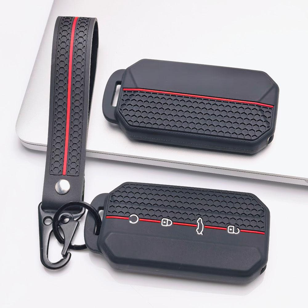 Key Fob Cover for Chery A8 Tiggo Plus with Keychain Anti-Scratch Guard Shockproof Protection Soft Grip Texture Responsive Button Touch