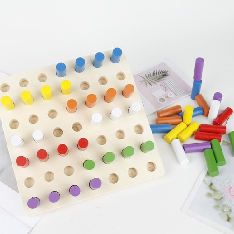 Children Educational Wooden Puzzle Toy For Color Recognition Practice And Exploration 3+