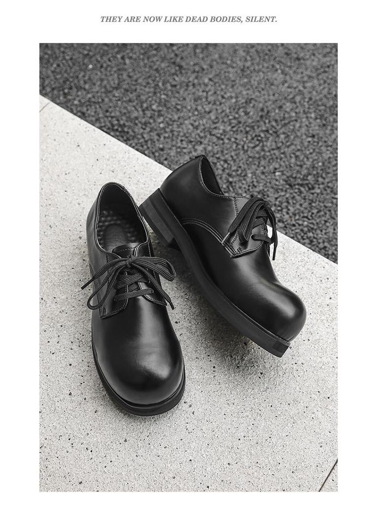 2024 Men's Shiny Round Toe Formal Height-Increasing British Workwear Shoes