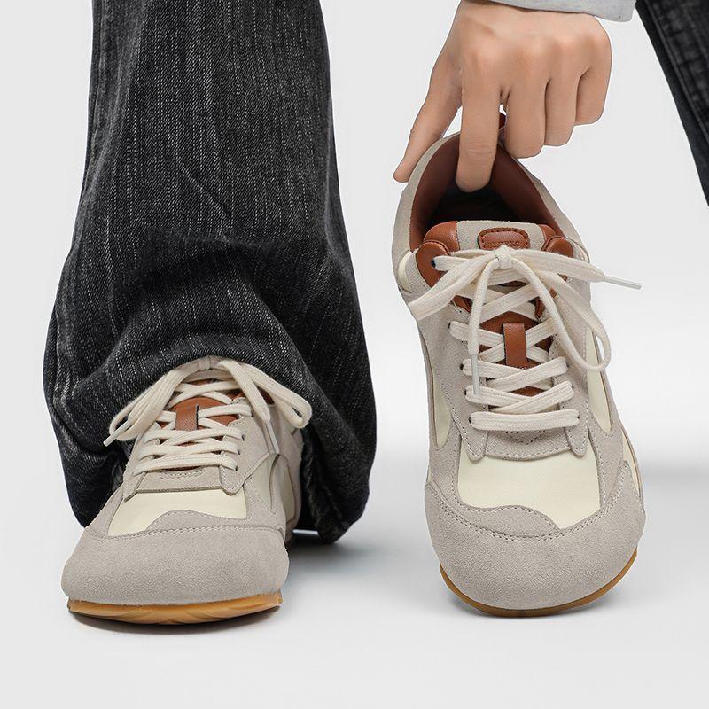 Lace-Up Round Head Forrest Gump Shoes Thin Sole Comfortable Training Shoes Retro Men'S Shoes Commuter Casual Shoes Classic Outdoor Sports Shoes