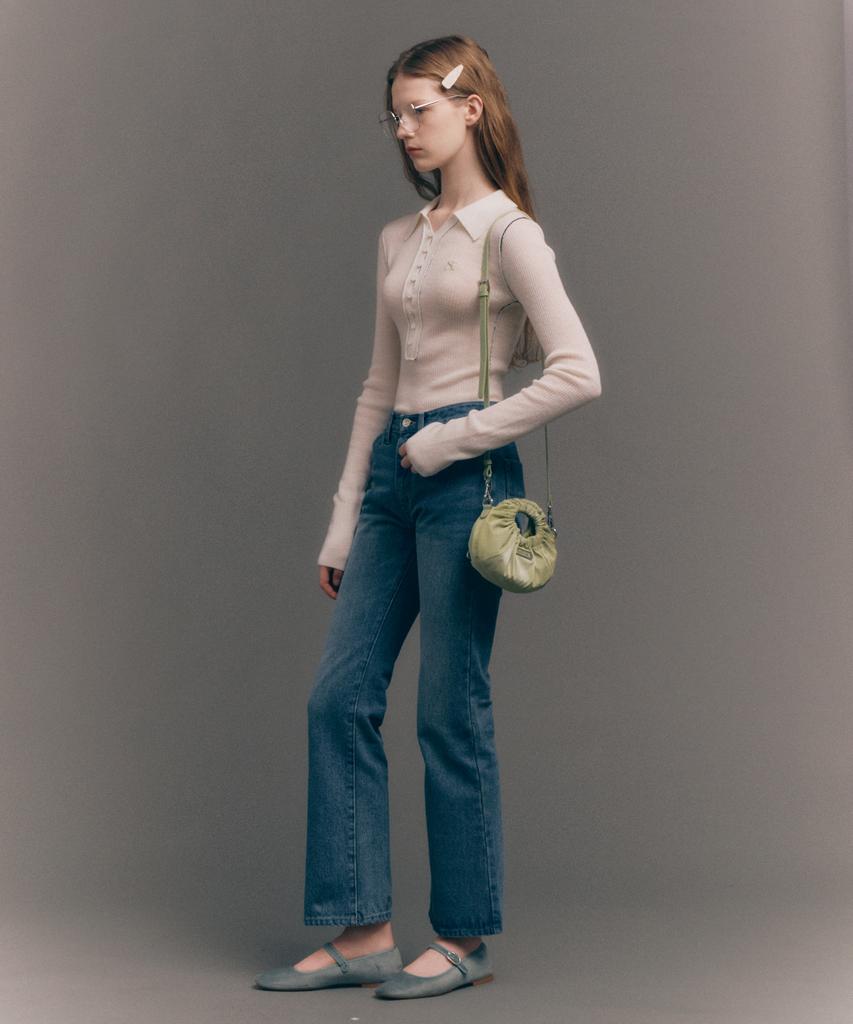 Seteo (W) Collar Button Long Sleeve Knit Cream
