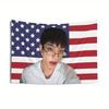 1PC P1harmony Keeho US Flag Tapestry  Flat Print PosterStyle Wall Art Kpop Concert Decor Patriotic Birthday Gift Easy Hang