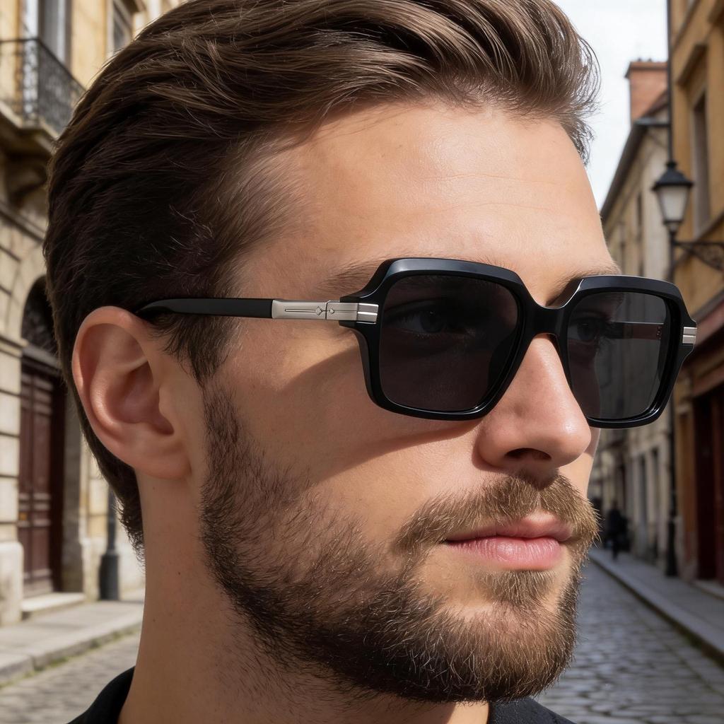 KAJILA Men's Trendy 2026 European Square Frame Sunglasses - Versatile Outdoor Sun Protection