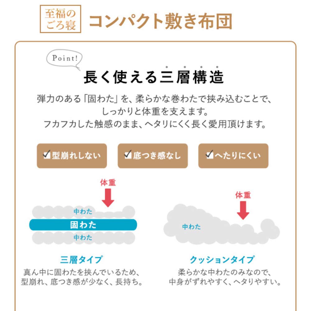 Emur Sleeping Futon Set with Storage Case 65cm 180cm Long Zabuton Sleeping Futon Sleeping Mat Sleeping Cushion Made In Japan Washable Futon