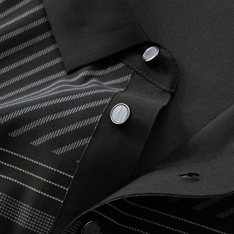 Men's Plus Size Classic Striped Short-Sleeve Polo Shirt