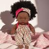 8inch Soft Reborns African Doll For Children's Daily Comforting Imaginative Pretend Play Parenting Game Collectible Toy
