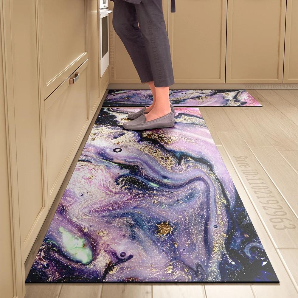 Non-slip Crystal Velvet Kitchen Mat Super Absorbent Long Carpets for Bedroom Bathroom Entrance Door Floor Mats