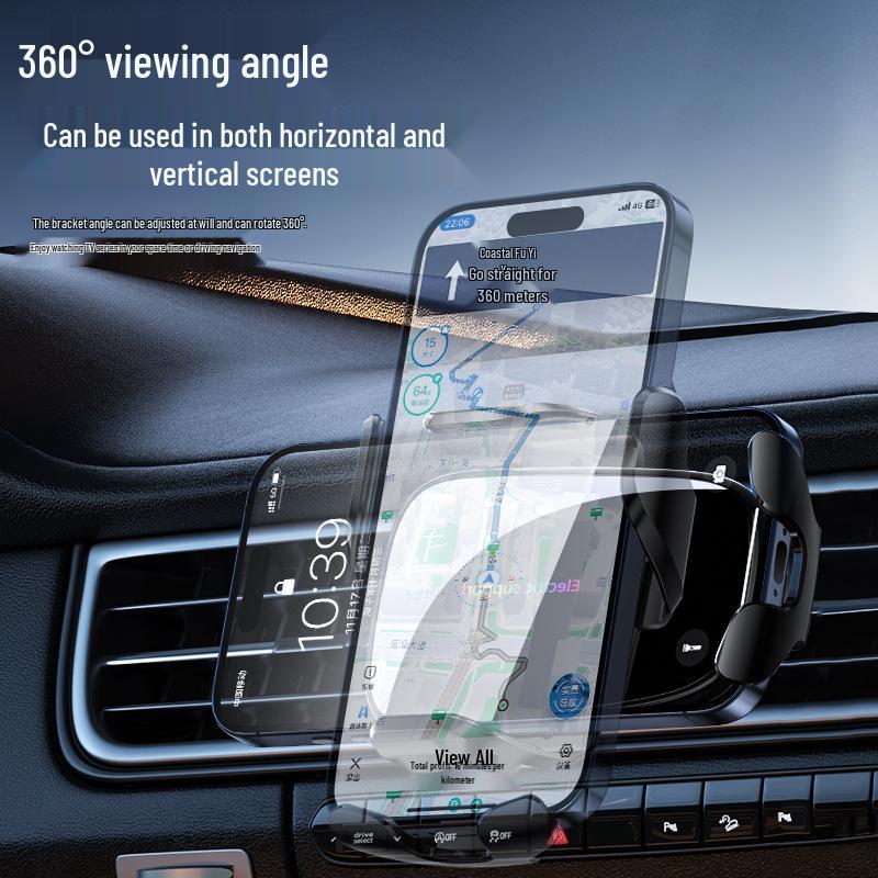 Universal Anti-Shake Car Phone Holder with Smart Sensor & Air Vent Clip