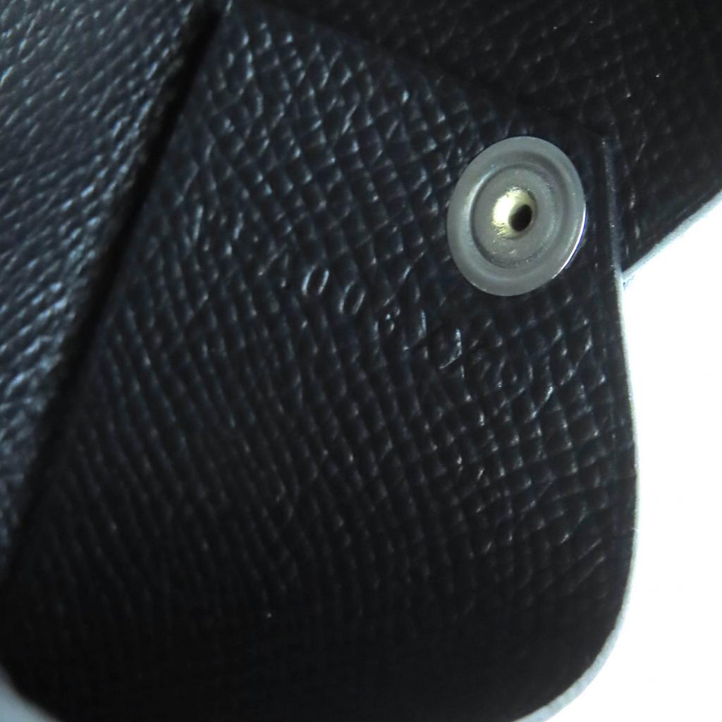 Estojo para Cartões HERMES Calvi Impecável Porta-Moedas de Negócios Couro Epsom Preto Usado