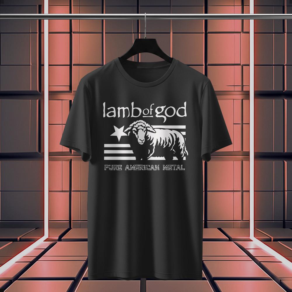 Lamb of God Flag logo funny T-Shirt Size S-5XL Made in USA Unisex T-Shirt S
