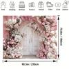 Mehrzweck-Polyester-Fotohintergrund - romantischer Rosenbogen und weiße Tür