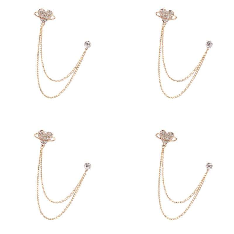 

4 Piece Women s Brooches Pin Lightweight Alloy Cufflinks For Professional Wear Secure Clasp Design Comfortable золотий