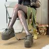 Y2K Gothic Hollow Out Pantyhose Women Summer Lolita Bow Knot Sexy Fishnet Stockings Spicy Girl Sexy Thin Ins Tide Lace Tights