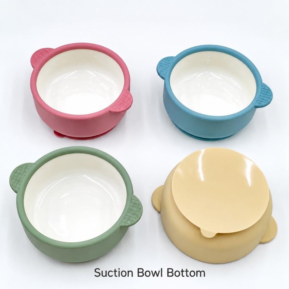 with Silicone Suction Cup Children's Complementary Food Bowl Ceramic Baby Dish Infant Training