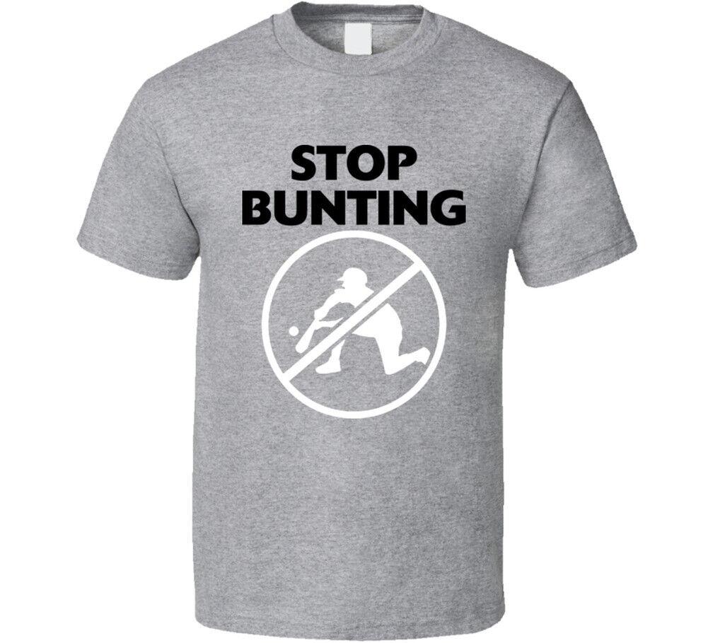 Funny Stop Bunting Baseball T Shirt Mens Womens Tees Top S