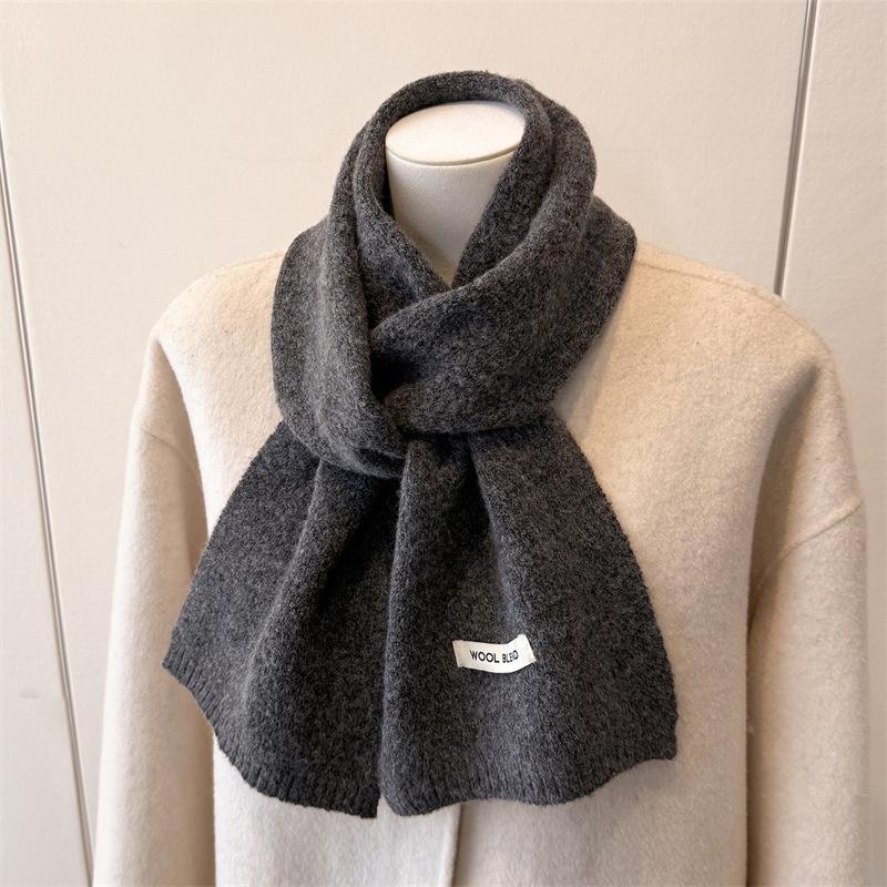 

2026 New Luxury Winter Warm Knitted Scarf Women Korea Styles Solid Color Simple Scarves Shawls Lady Soft Wraps Neckerchief 22x164cm