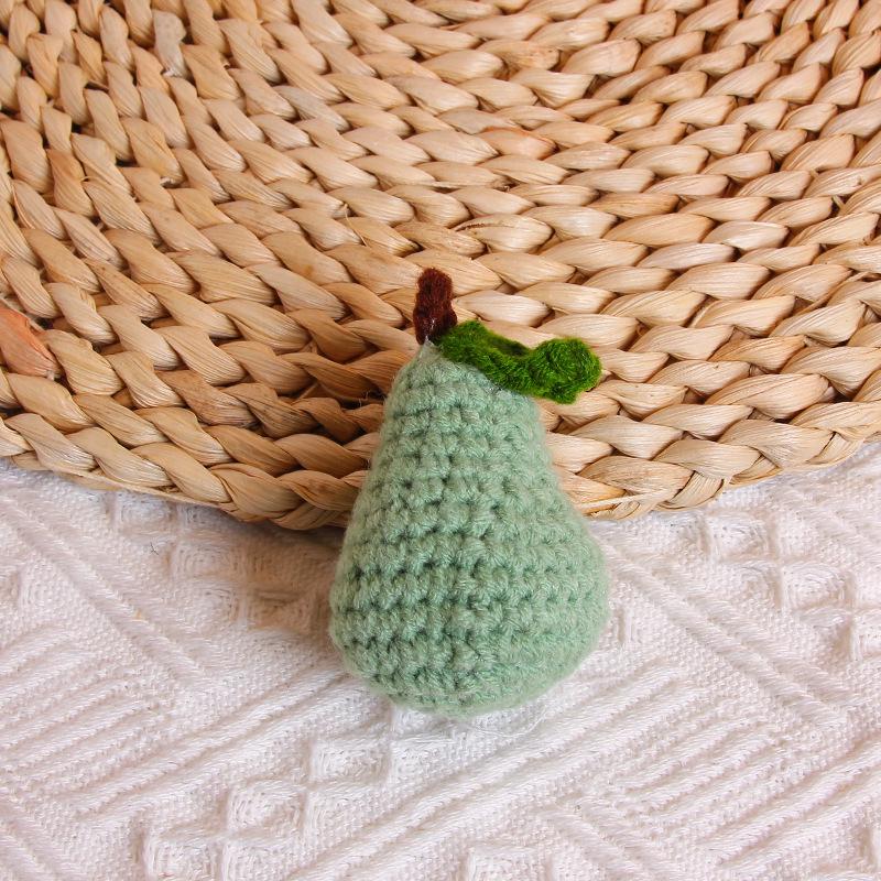 Charming Crochet Fruit Keychain: Persimmon & Strawberry Wool Pendants