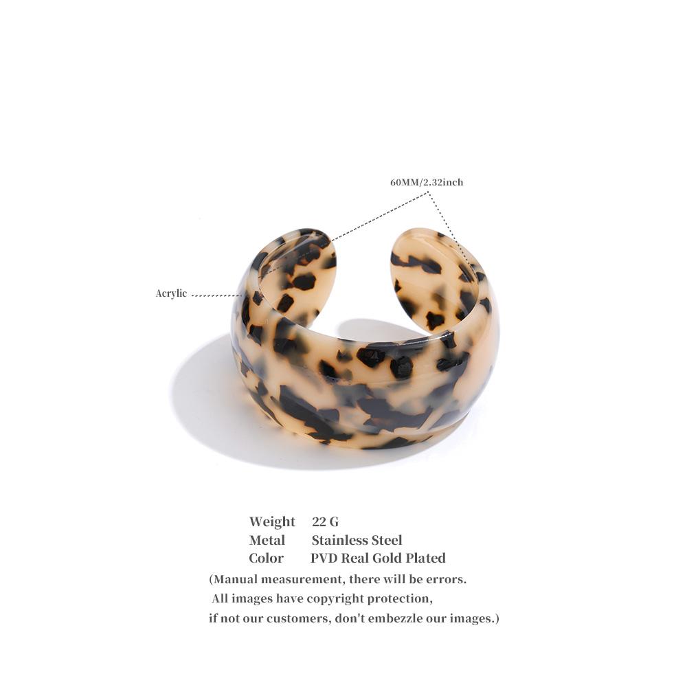Eetit 60mm Leopard Print Resin Acrylic Wide Cuff Open Bracelet Bangle Fashion Attractive Jewelry Wrist Personality Accessories