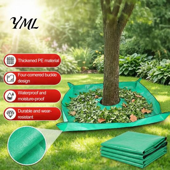 Heavy Duty Yard Cleanup Mat Landscape Tarp for Trimming, Garden Pruning with Hole & 4 Waterproof Maintenance Fabric Corner Buckles, Shrub Trimmings