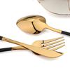 24Pcs Dinnerware Set Stainless Steel Tableware Knifves Forks Spoons Black Gold Cutlery Mirror Flatware Kitchen Dinner Silverware