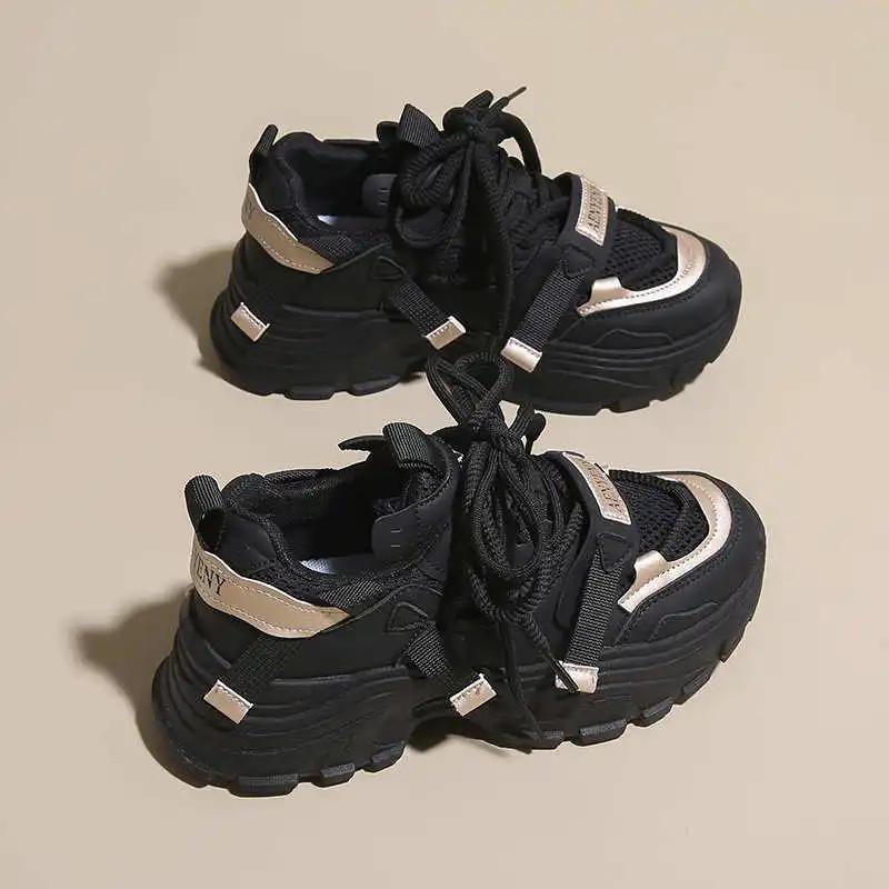 Fashion Autumn Ecoleather Ladies Heels Shoes Dress Women's Platform Heel Shoes Woman Sneakers Sport Pretty New Season Fat Trnis