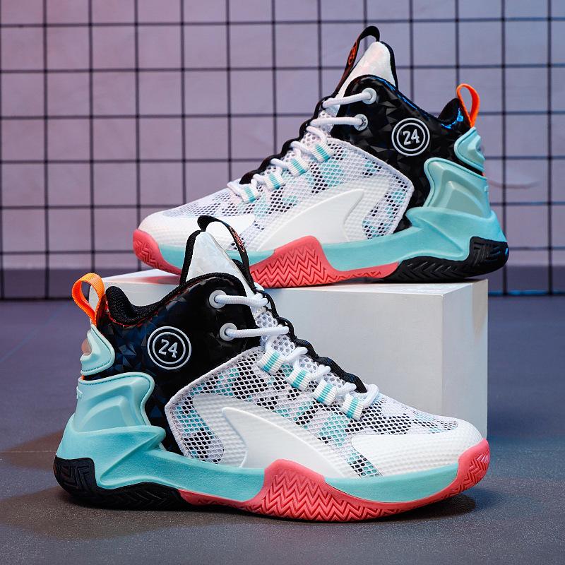 

Баскетбольные кроссовки для мальчиков с амортизирующим покрытием, дышащая сетчатая ткань, весенняя спортивная и беговая обувь для детей. 38