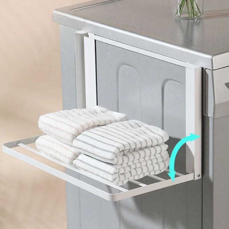 Magnetic Attraction Storage Rack Japanese-style Folding Clothes Towels Hangers and Storage Rack for Home Use Saving Space