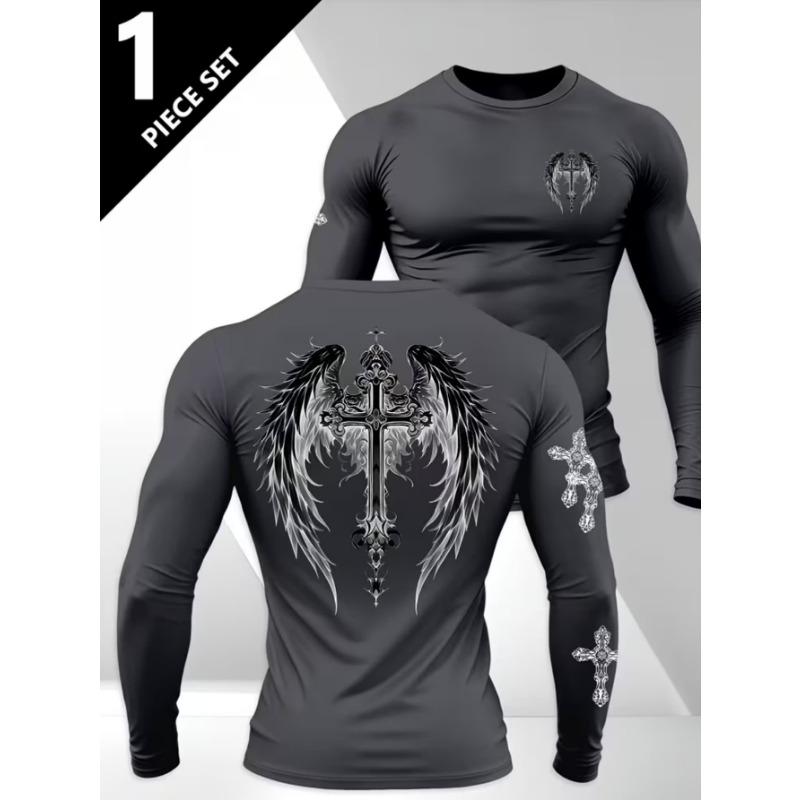 Herren Langarm-T-Shirt 3D-Druck, bequem, atmungsaktiv und vielseitig