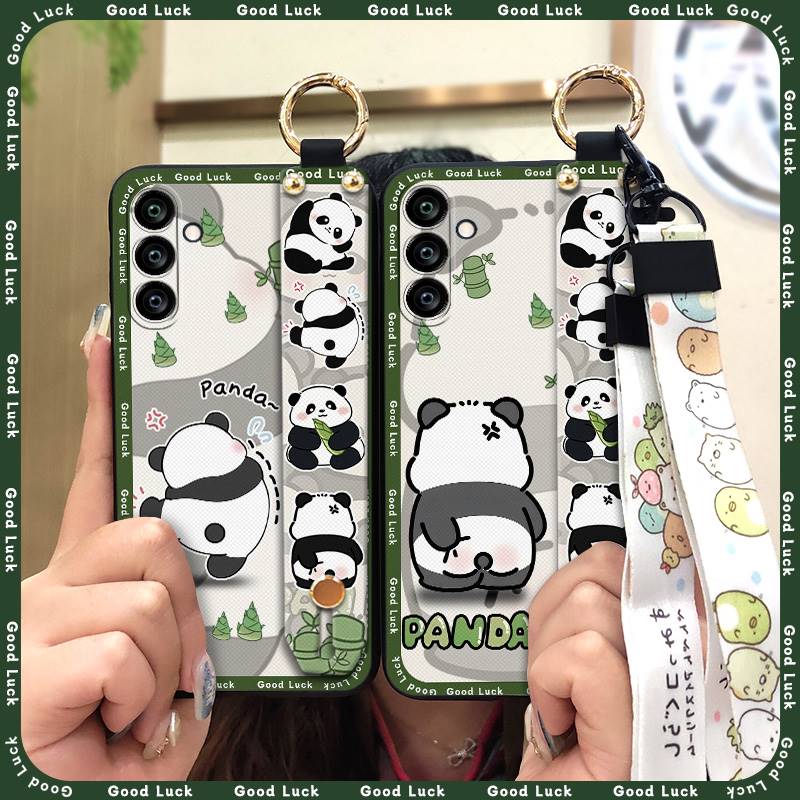 Ring Anti-knock Phone Case For Samsung Galaxy A24/SM-A245F/A25 5G Shockproof Wristband Waterproof Fashion Design Panda