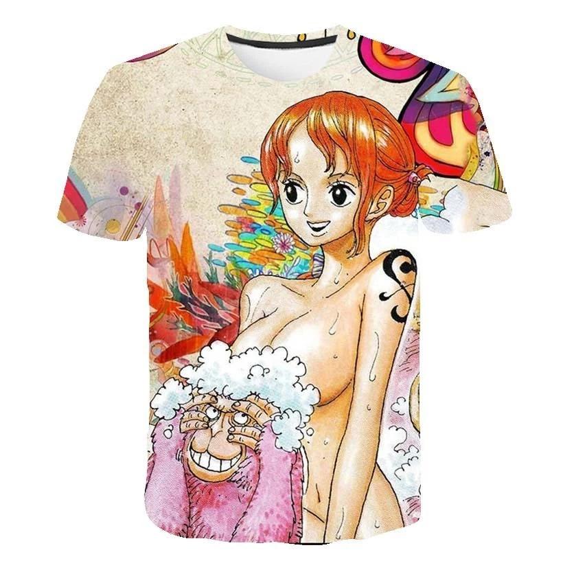 

Аниме Манга One Piece Повседневная Футболка Тройник Спортивная Мужская С коротким рукавом Полиэстер XL